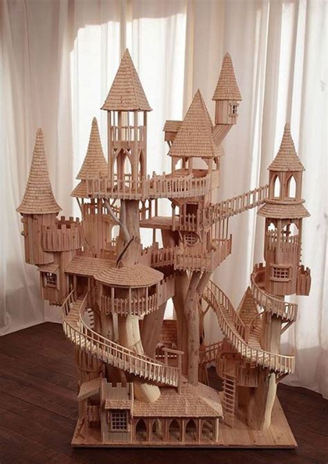 château en bâton de glace et allumettes Popsicle stick houses