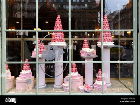 Laduree Patisserie Macaron Shop Window Display At Madeleine Square