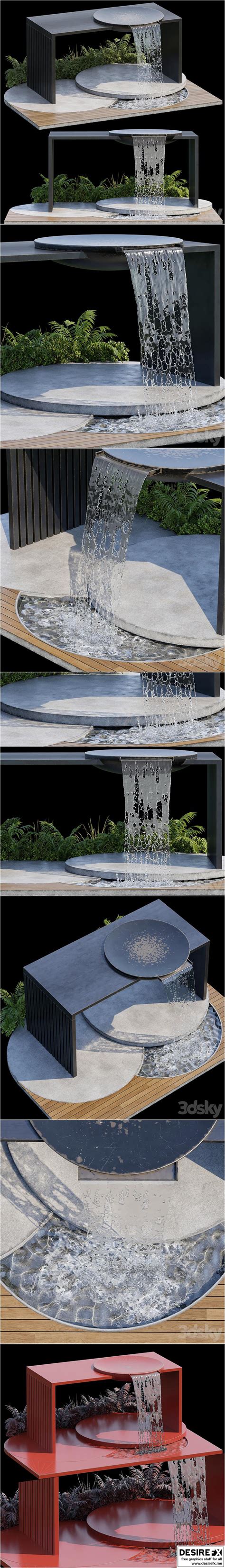 Desire FX 3d Models Landscape Furniture With Fountain Architect