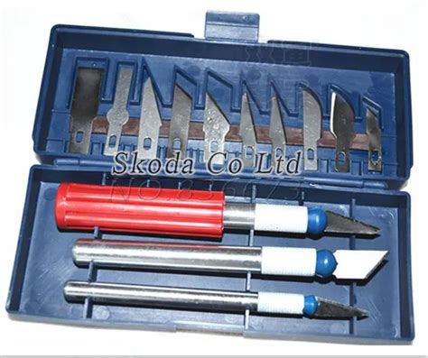 Free Shipping New 13pcs Hobby Knife Set Graver Burin Carving Knife