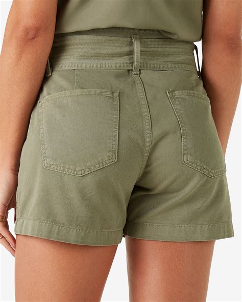 Riachuelo Short Jeans Color Feminino Clochard Amarração Verde Musgo