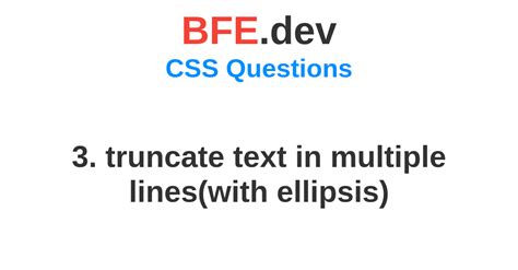 3 Truncate Text In Multiple Lines With Ellipsis BFE Dev Prepare