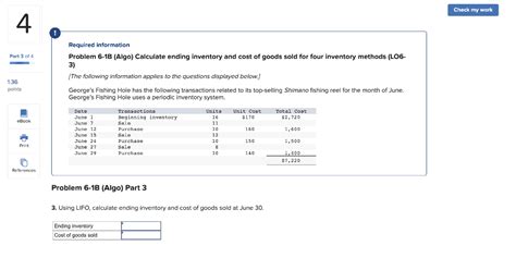 Solved Required Information Problem 6 1B Algo Calcula