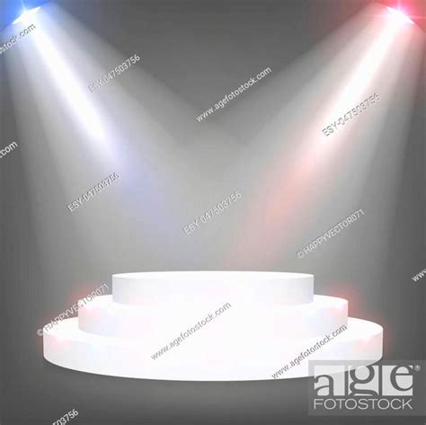 Creative Vector Illustration Of D Round Stage Podium Set Isolated On