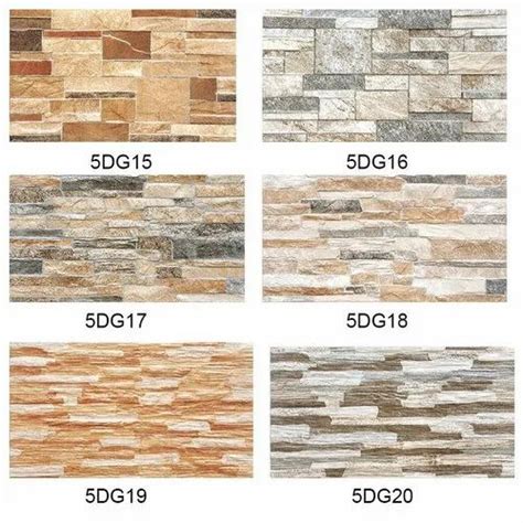 Stone Ceramic Mosaic Exterior Elevation Tiles Thickness 5 10 Mm Size