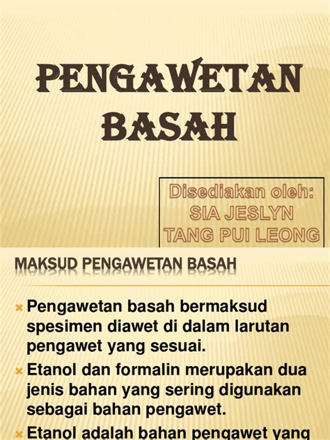 Pengawetan Basah Pdf