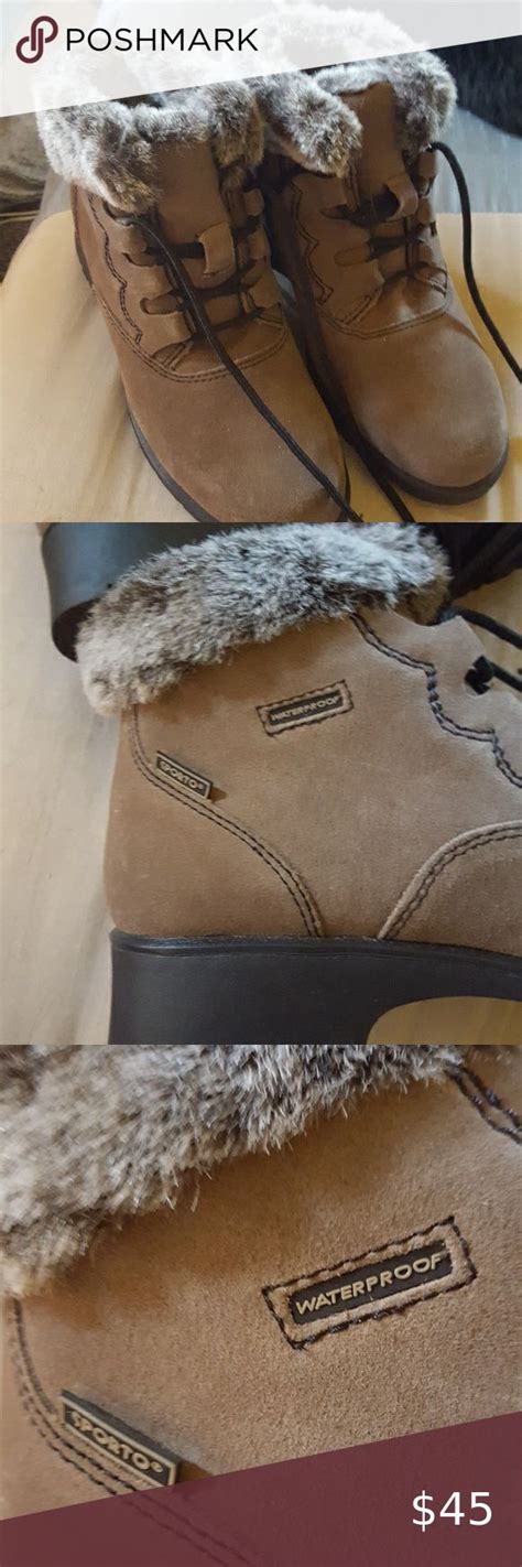 Sporto Brown Faux Fur Trimmed Boots Brown Faux Fur Bootie Boots