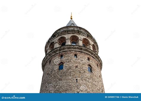 Torre De Galata Em Peru De Istanbul Isolada Sobre Fundo Branco Famoso