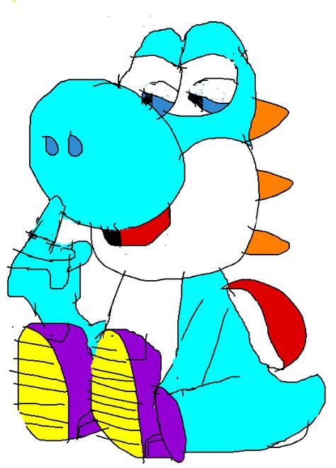 Light Blue Yoshi by garfieldatejon2015 on DeviantArt