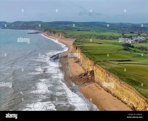 Burton Bradstock Dorset Uk 12th April 2024 Uk Weather Aerial View Of The Latest Huge