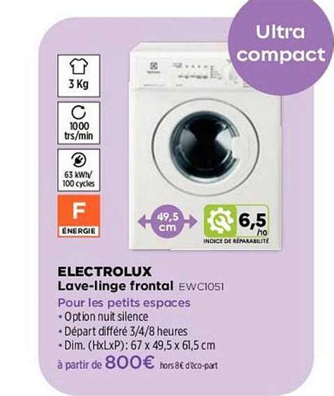 Promo Lave Linge Frontal Electrolux Chez Pulsat Icatalogue Fr