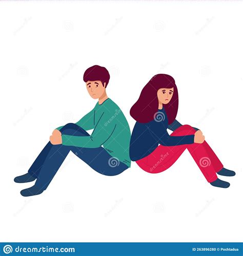 The Couple Is Quarreling Husband And Wife Are In Conflict Stock Vector