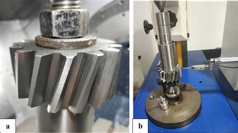 Result and measurement of gear milling with the disk milling cutter. a ...