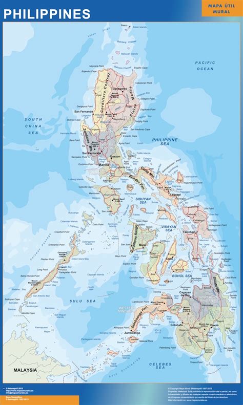 Wall Map Philippines Vector World Maps