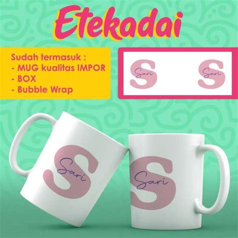 Promo Gelas Mug Custom Inisial Huruf Dan Nama Diskon 41 Di Seller