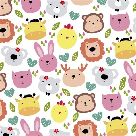 Free Vector | Cute animals head background