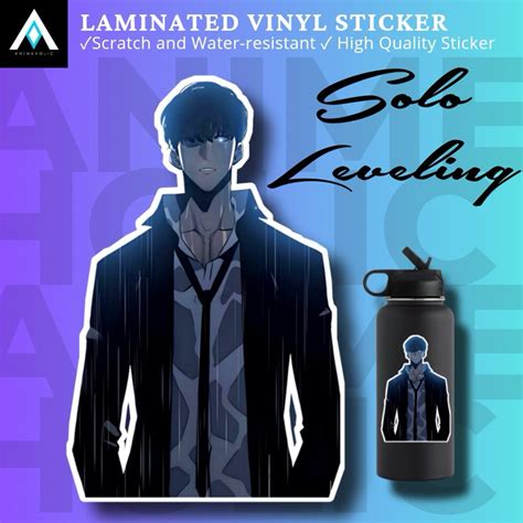 Solo Leveling Sung Jin Woo Shadow Monarch Laminated Vinyl Stickers