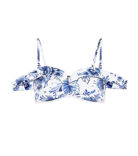 Lola Floral Bikini Top In Blue Alexandra Miro Mytheresa