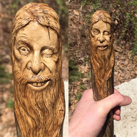 How To Easily Carve A Funny Woodspirit Face Sculpture In Off