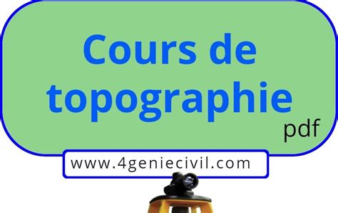 Cours G Nie Civil On Twitter Cours Topographie Bien D Taill Pdf Et