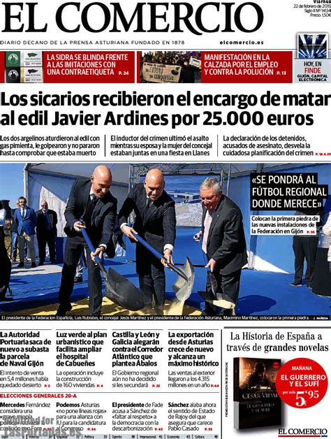 Portada del diario El Comercio del día 22 02 2019 News Europa