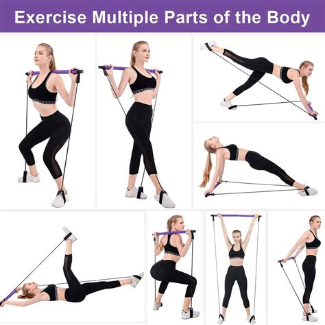 Portable Pilates Stick Bar Kit Resistance Bands For Exercise With