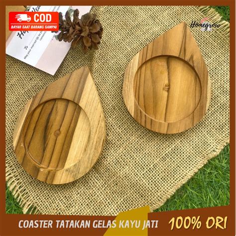 Jual Tatakan Gelas Kayu Jati Tatakan Gelas Aesthetic Tatakan Gelas Kayu