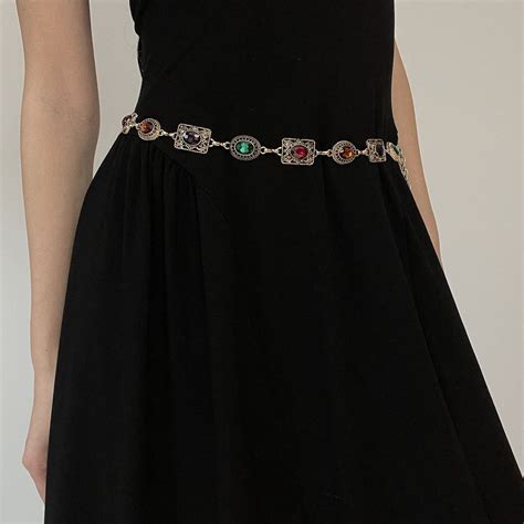 2025 Popular Bohemian Metal Gemstone Waist Chaina Must Have For Retro Ethnic Style Hot Girls