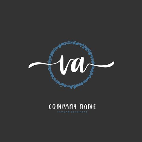 Va Initial Handwriting And Signature Logo Design With Circle Beautiful