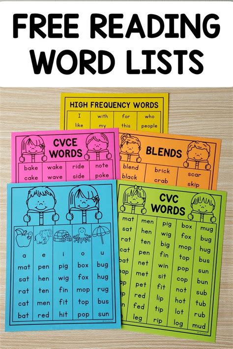 Free Reading Word Lists Reading Words Phonics Reading Teaching Phonics