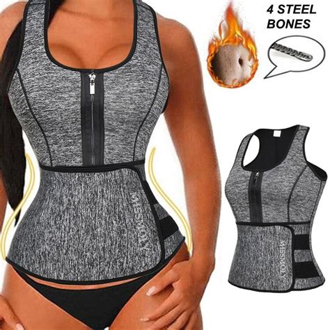 Adjustable Tank Top Waist Trainer With Front Zipper Top Waist