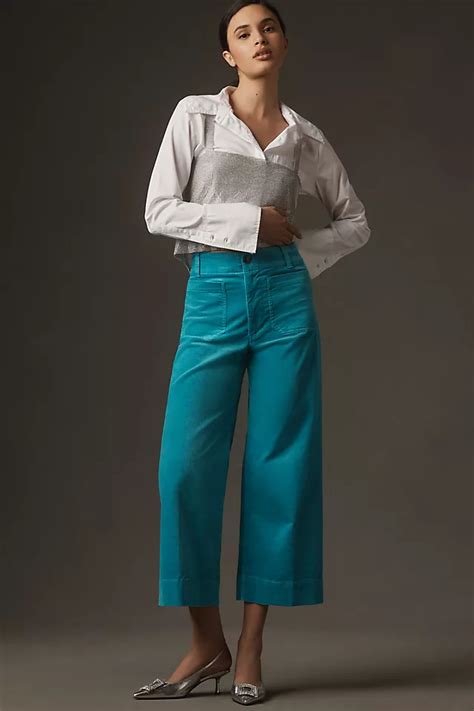 The Colette Cropped Wide Leg Corduroy Pants By Maeve Anthropologie