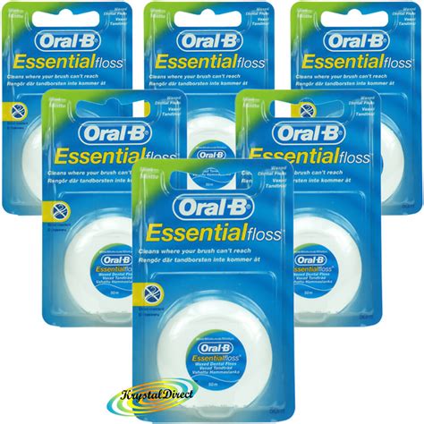 6x Oral B Dental Essential Floss MINT WAXED 50m 5010622005029 EBay