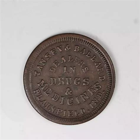 1863 Tamsey Ballard Plainfield IN Pvt Tokens Civil War Tokens