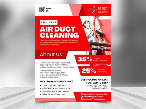 Air Duct Cleaning Flyer Diy Editable Canva Template Printable Social