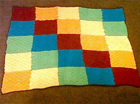 Knitted Patchwork Baby Blanket That I Made For My New Baby Nephew