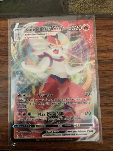 Cinderace VMAX 19 72 Shining Fates Rare Pokemon Trading Card EBay