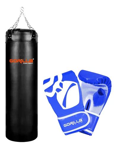 Kit Cheio Saco De Pancada 120 Cm Luva Gorilla Cor Azul MercadoLivre