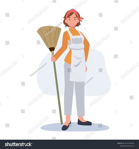 Housekeeping Cleaning Concept Flat Vector Cartoon Stock Vector Royalty