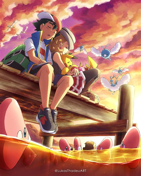 Pikachu Ash Ketchum Serena Altaria Wingull And 2 More Pokemon And