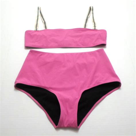 Rochelle Sara Bikini Set Womens Pink Two Piece Conv Gem