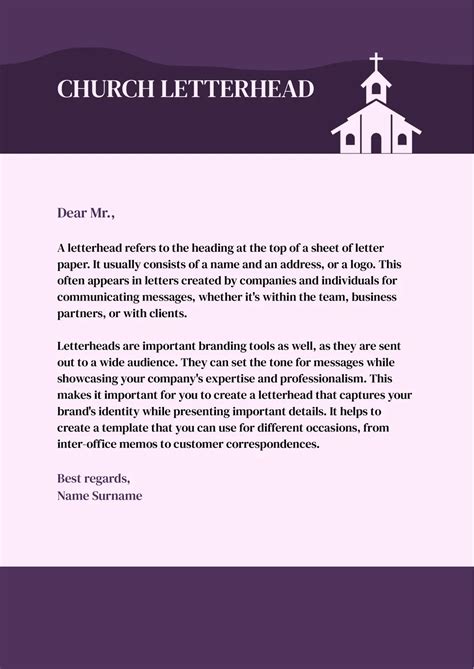 Free Church Letterhead Template For Google Docs