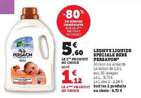 Promo Lessive Liquide Spéciale Bébé Persavon chez Hyper U iCatalogue fr