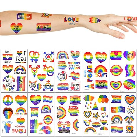 Sheet Pride Rainbow Tattoo Sticker Temporary Tattoo Gay Pride Parade