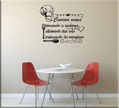 DECORAZIONI ADESIVE MURALI FRASE CUCINA