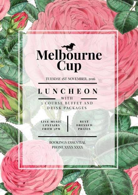 Melbourne Cup Poster Template Free - PRINTABLE TEMPLATES