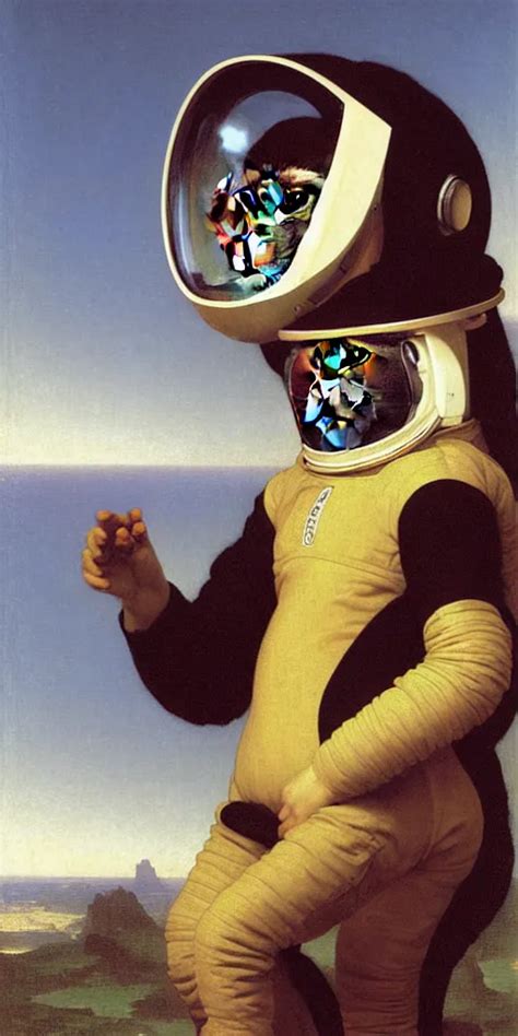 Portrait Of A Monkey Wearing A Spacesuit And An Stable Diffusion