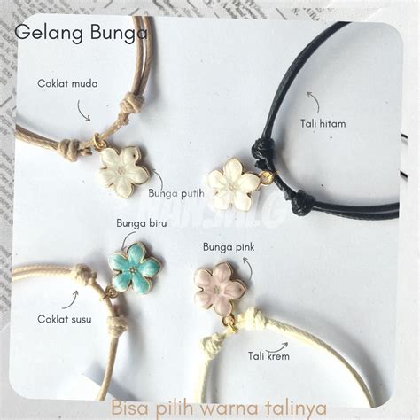 Jual Gelang Tali Charm Bunga Shopee Indonesia