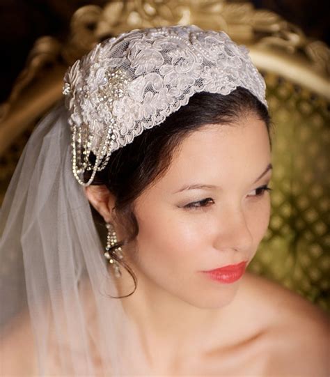 Lace Bridal Cap Juliet Cap Veil Lace Cap Veil Wedding Cap Etsy