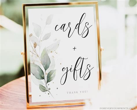 Cards And Gifts Sign Printable Wedding Gift Table Sign Editable